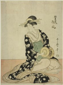 Die Kurtisane Matsukaze von Matsubaya, aus einer unbetitelten Serie von Kurtisanen von Matsubaya als fünf Musiker von Kitagawa Utamaro