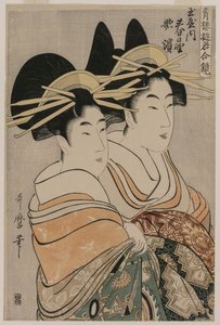 Die Kurtisanen Kasugano und Utahama von Tamaya..., um 1800