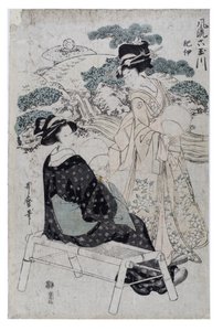 Die Eleganten Sechs Juwelenflüsse, ca. 1800-1805 (Holzschnitt auf Papier) von Kitagawa Utamaro