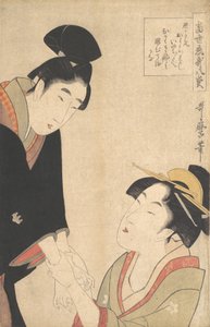 Die Liebenden Oshichi und Kichisaburo, ca. 1800 von Kitagawa Utamaro