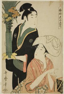 Der neunte Monat, aus der Serie "Fünf amouröse Feste der Liebe" von Kitagawa Utamaro