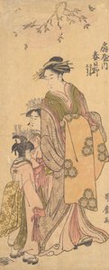 Die Oiran Kasugano von Ogiya auf Parade, ca. 1788 von Kitagawa Utamaro