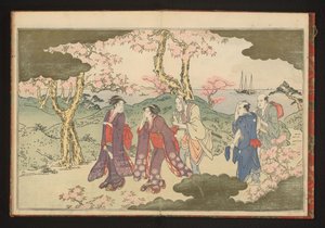 Die Hügel von Gotenyama, Edo, mit Blick auf die Bucht von Edo von Kitagawa Utamaro
