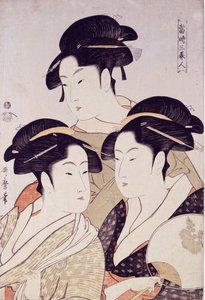 Toji san bijin (Drei Schönheiten der Gegenwart) aus Bijin-ga (Bilder schöner Frauen), veröffentlicht von Tsutaya Juzaburo