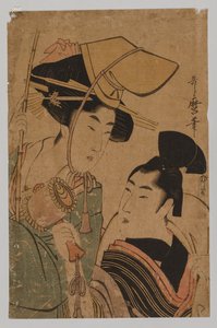 Frau, die das Glück darstellt von Kitagawa Utamaro
