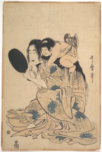 Yamauba schwärzt sich die Zähne, mit Kintarō von Kitagawa Utamaro