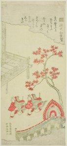 Das Ahornfest (Momiji no ga) aus Kapitel 7 der Geschichte von Genji von Kitao Shigemasa