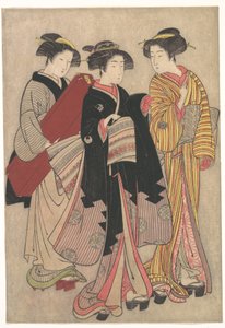 Zwei Geishas beim Spaziergang von Kitao Shigemasa