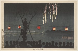 Feuerwerk in Ikenohata (Entlang des Sumida-Flusses, Tokio)