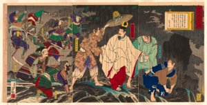 Flucht Kaiser Godaigos; aus der Serie “Die inoffizielle Geschichte Japans (Nihon gaishi no uchi)"