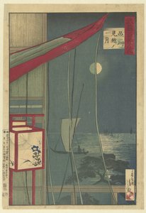 Der Mond bei Shinagawa (Hundert Ansichten der Provinz Musashi) von Kobayashi Kiyochika