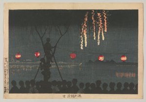 Feuerwerk in Ikenohata von Kobayashi Kiyochika
