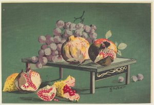Granatäpfel und Trauben von Kobayashi Kiyochika