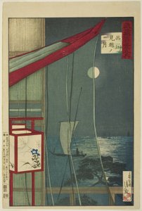Der Mond über Shinagawa (Shinagawa mikoshi no tsuki), aus der Serie "Hundert Ansichten der Provinz Musashi (Musashi hyakkei no uchi)" von Kobayashi Kiyochika
