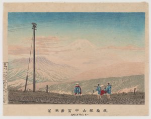 Ansicht des Berges Fuji von den Hakone-Bergen, skizziert um 3 Uhr morgens Anfang Januar 1881 von Kobayashi Kiyochika