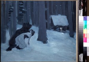 Tatianas Traum - Illustration für "Eugen Onegin" von Alexander Puschkin von Konstantin Alekseevich Korovin