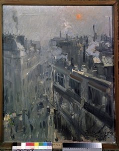 Paris. Blick auf die Fassaden des Boulevard Montmartre, an einem Herbstmorgen