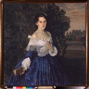 Eine Frau in Blau (Porträt von Yelisaveta Martynova)