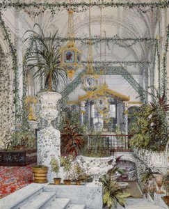Innenräume des Winterpalastes. Der Wintergarten von Kaiserin Alexandra Fjodorowna von Konstantin Andreyevich Ukhtomsky