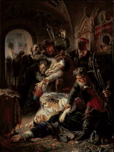 Mord an Zar Boris Fyodorevich Godunovs Sohn durch angeheuerte Mörder