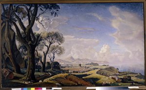 Landschaft mit Bäumen von Konstantin Fedorovich Bogaevsky