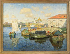 Stadt am Fluss Wolga, 1913