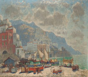 Blick auf Amalfi im Morgenlicht von Konstantin Ivanovich Gorbatov