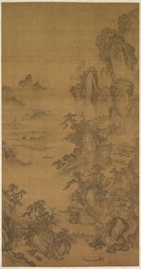 Bergmarkt, klar mit aufsteigendem Nebel von Korea, Joseon dynasty