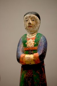 Dekorative Figur eines Grabes. Polychrom geschnitztes Holz, späte Joseon-Periode von Korean School