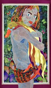 Surreales Mädchen und Ente