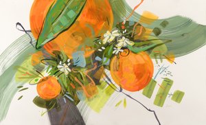 Lebhafte Orangenblüten