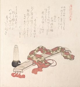 Koto Japanische Harfe und Sho Rohrorgel, 19. Jahrhundert von Kubo Shunman