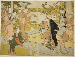 Oboshi Yuranosuke im Ichiriki-Teestube, aus Szene VII im Lagerhaus der treuen Gefolgsleute