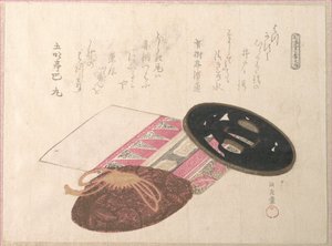 Tsuba (Schwertstichblatt) und Beutel von Kubo Shunman