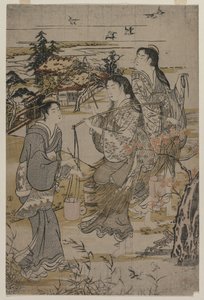 Frauen mit Salzfässern, Der Noda Tama Fluss in der Provinz Mutsu, späte 1780er Jahre
