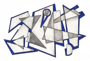 Abstrakte blaue Geometrie