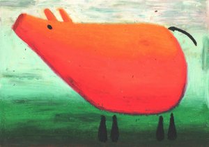 Abstraktes rotes Schwein