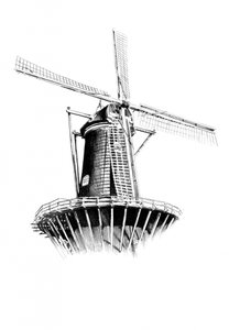Klassische niederländische Windmühle