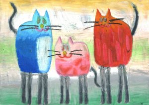 Buntes Katzentrio