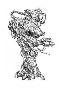 Dunkler Sci-Fi-Mech