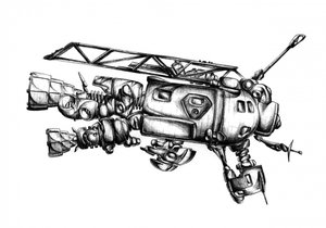 Detailliertes Sci-Fi-Raumschiff