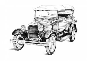 Elegante klassische Auto Zeichnung