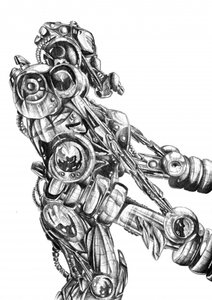 Futuristische Roboterfigur