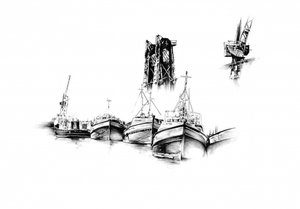 Industrielle Hafenboote