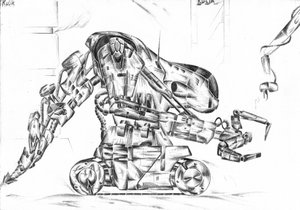 Industrieller Sci-Fi-Roboter