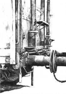 Industrielles Zugwagendetail