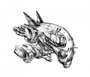 Komplexer Sci-Fi-Roboter
