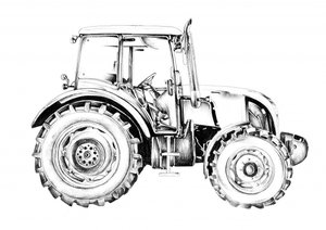 Moderner Traktor Skizze