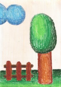Friedliche Landschaftszeichnung