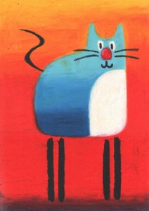 Verspielte blaue Katze